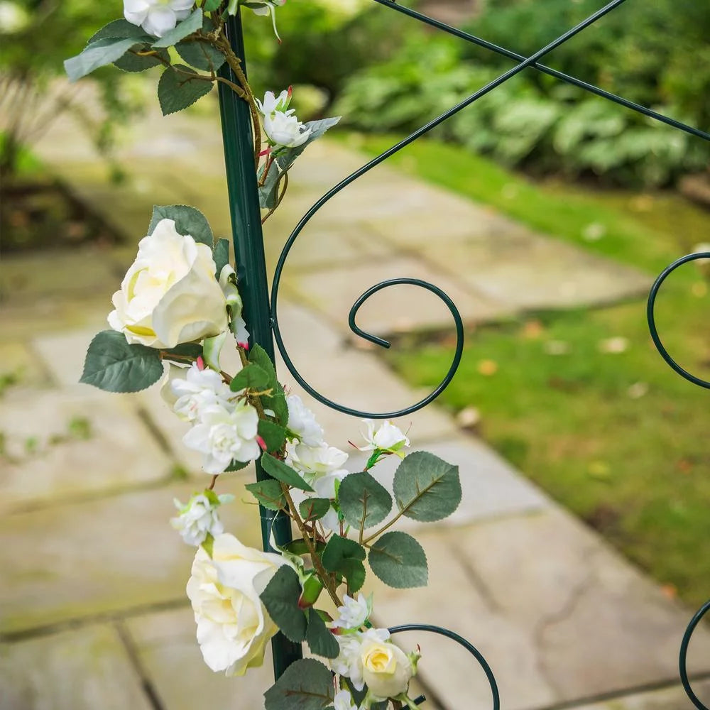 106" Gothic Steel Trellis Arbor E46539