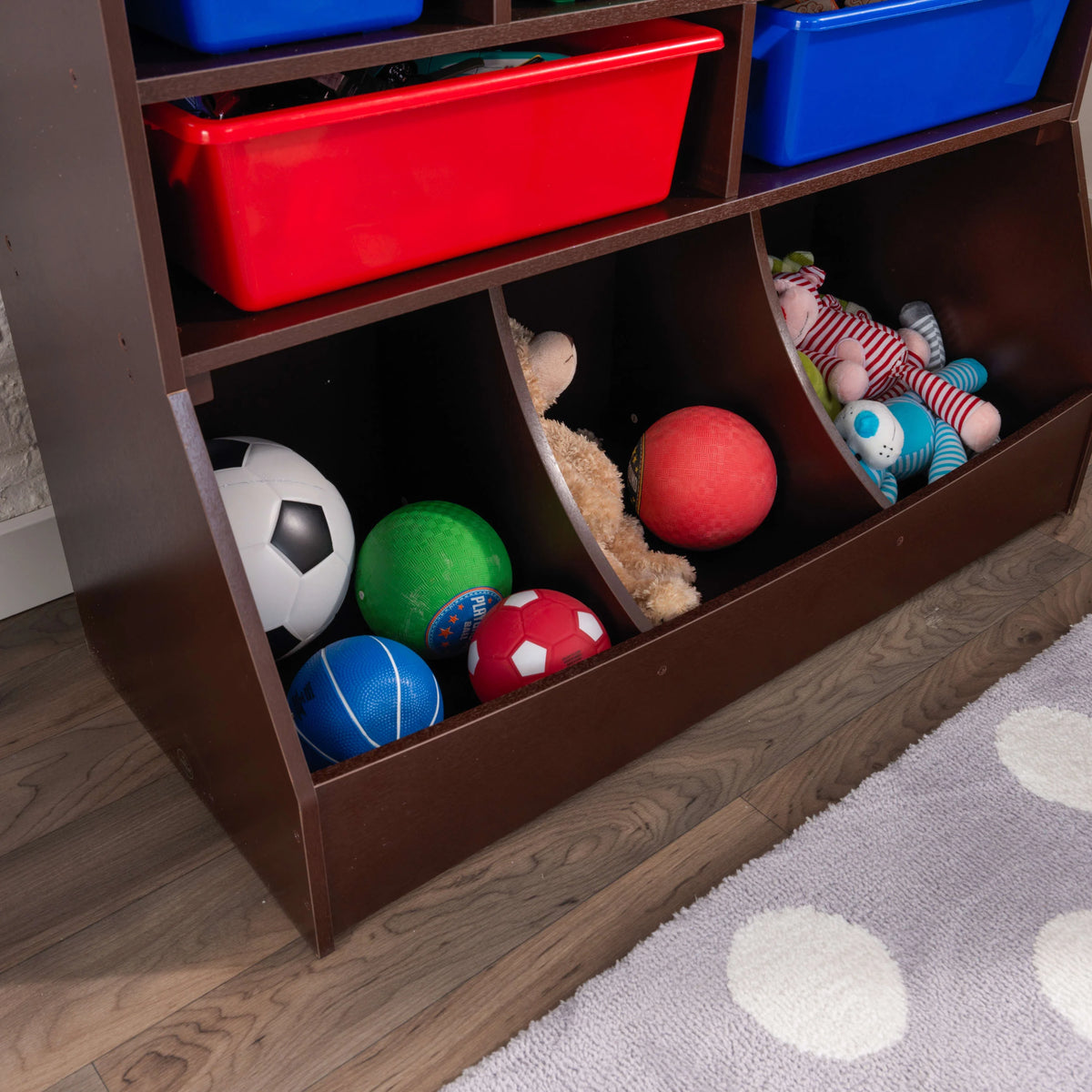 Wood Wall Storage Unit Organizer with 8 Bins V437731