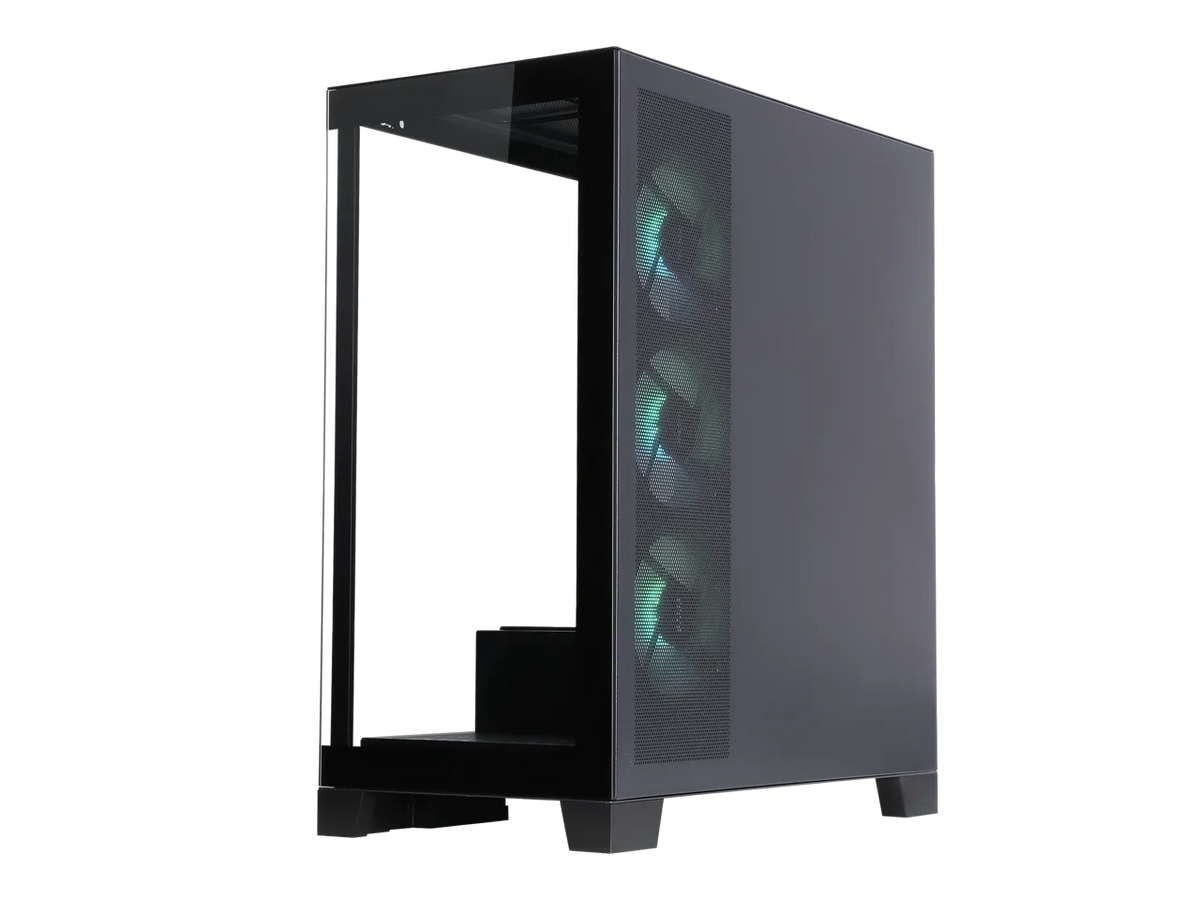 Black Dual USB3.0 and Type C Tempered Glass ATX Mid Tower Gaming Computer Case with 4 x 120mm ARGB Fans C25958