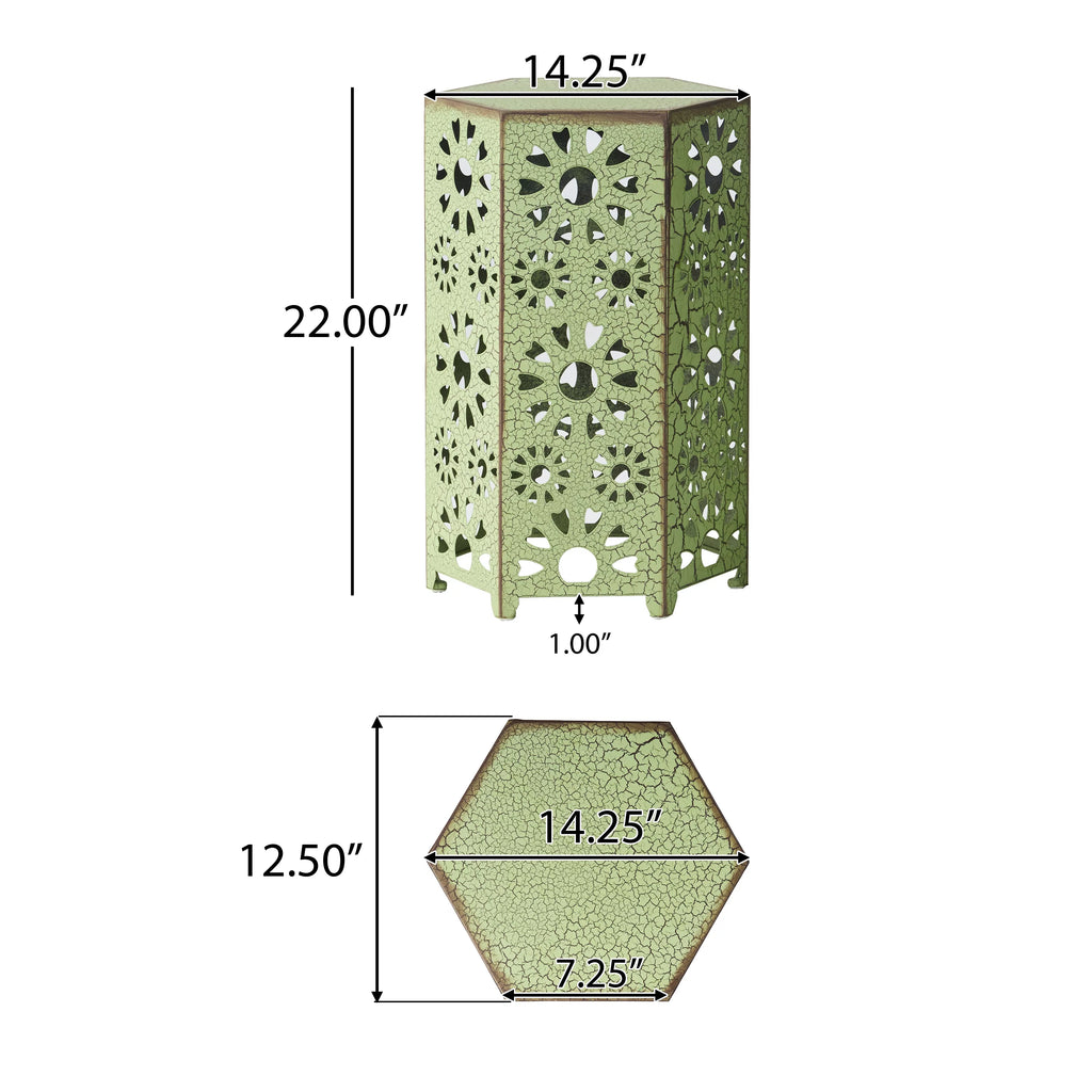 14" Hexagon Iron Side Table I398