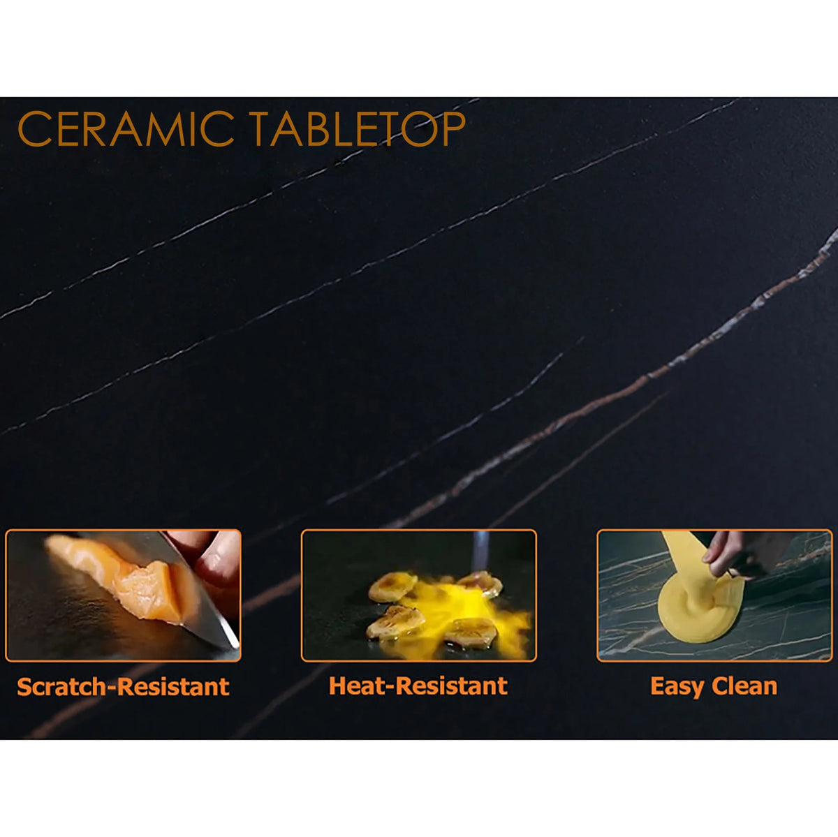 White Ceramic Top Dining Table D8907