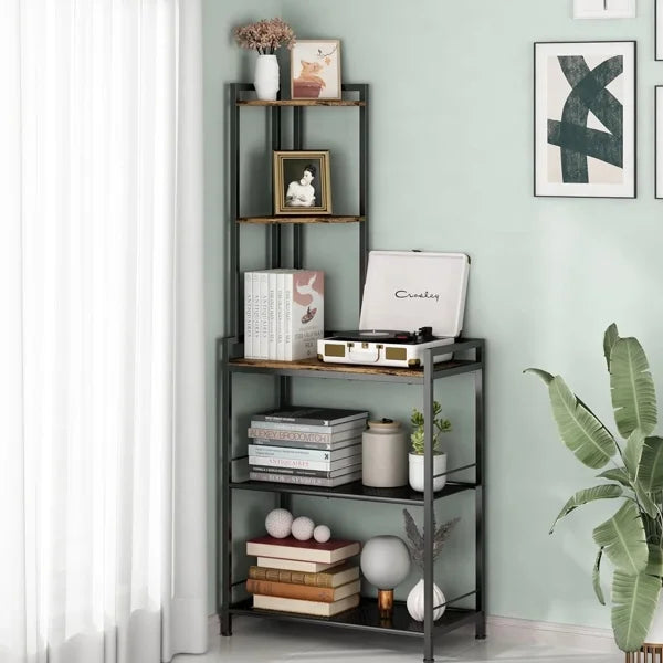 Black 5-Layer Corner Storage Cabinet Bookshelf P123748