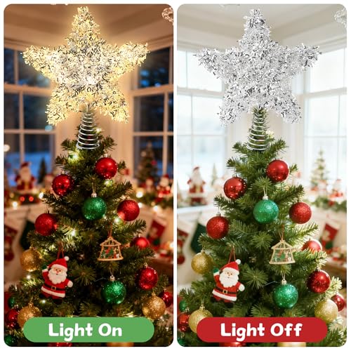 Rattan Christmas Tree Topper Star with 50 LED Light U8626