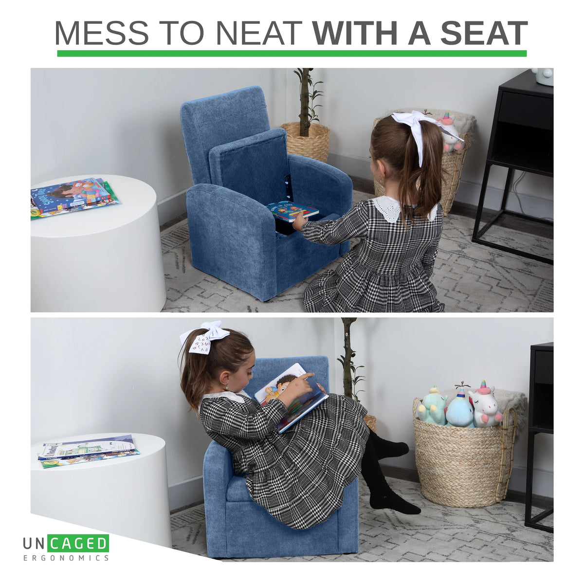 Kids Sofa Chair Folding Ottoman X582390