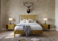Queen Size Solid Pine Wood Bed Frame with Headboard J603476