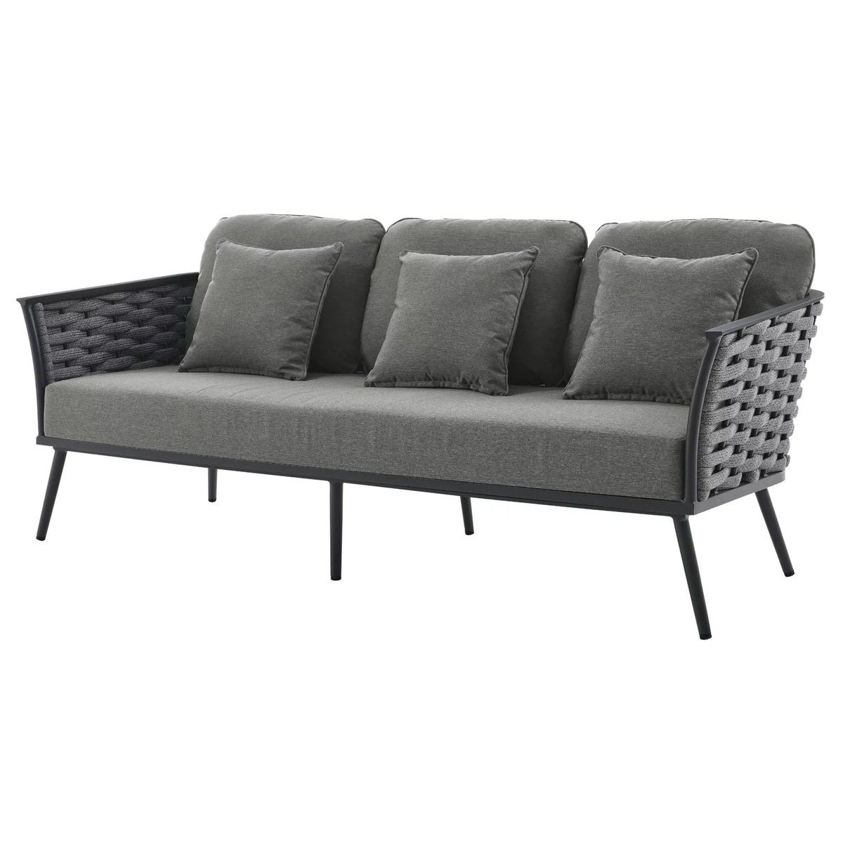 Grey Aluminum Fabric Lounge Sofa U512