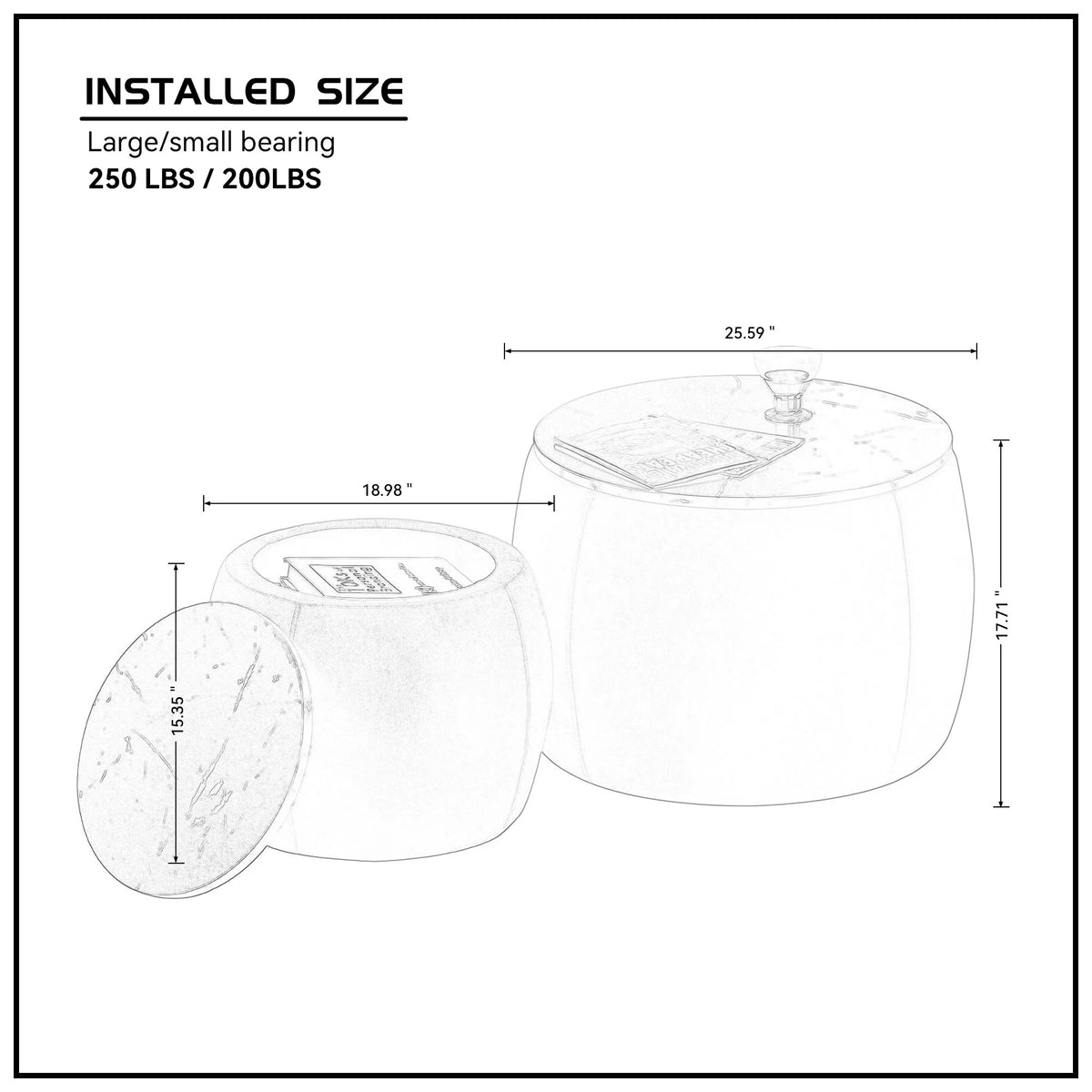 Round Storage Side Table Set of 2 Pink H476553