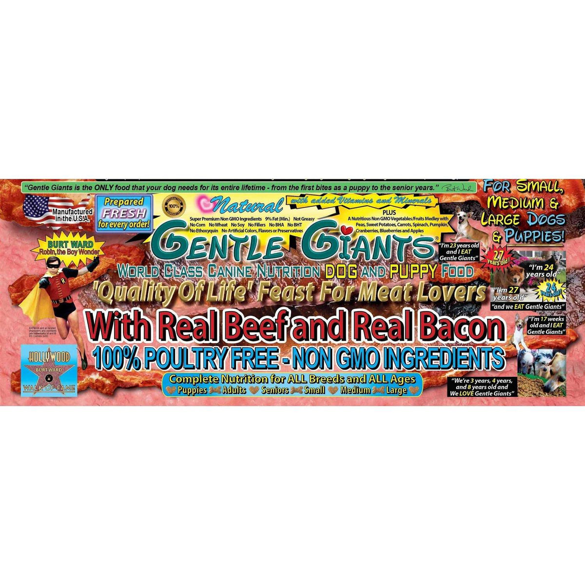 Real Beef & Bacon Dry Dog Food T462