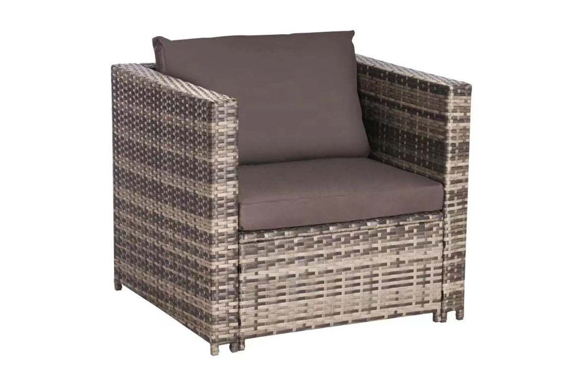 6 Pieces All-Weather Wicker Patio Furniture Set with Coffee Table & Ottoman H68864