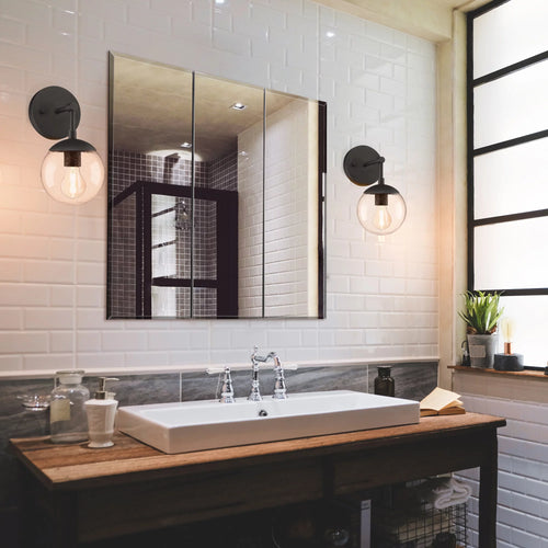 24.5-Inch Mirrored Bathroom Wall Cabinet Q25219
