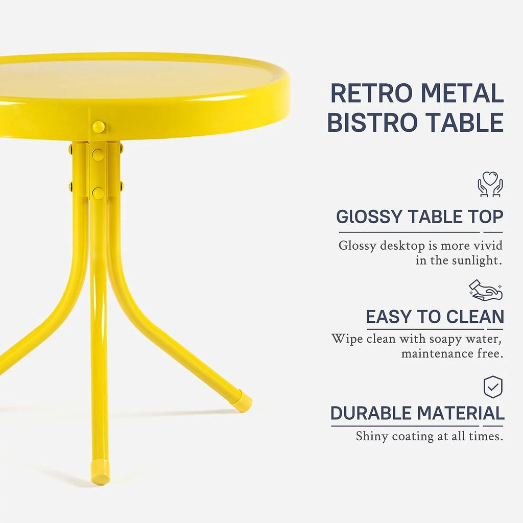 3 Piece Yellow Metal Patio Bistro Set L74563