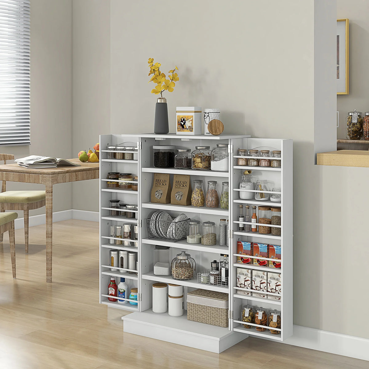 Kitchen Pantry Storage Cabinet with 5-tier Shelving K1236