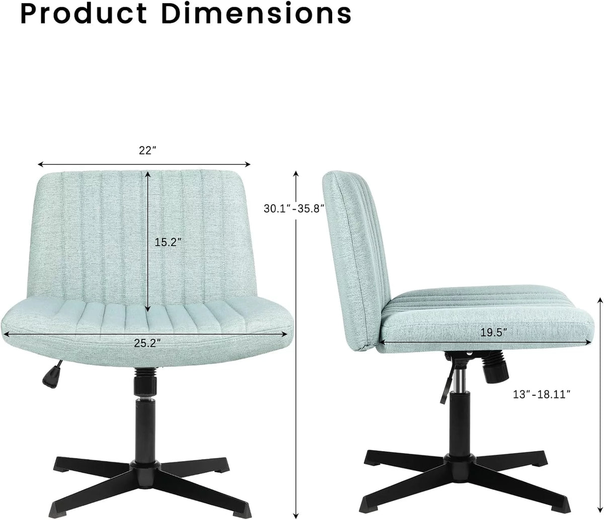 Armless Fabric Padded Swivel Desk Chair N8868