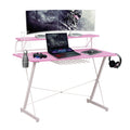 Computer Gaming Desk with Shelve - 41.5" - Pink and White B399