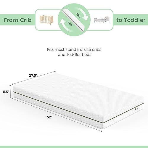 Dual-Sided Gel Memory Foam Crib Mattress with Removable Cover P9012
