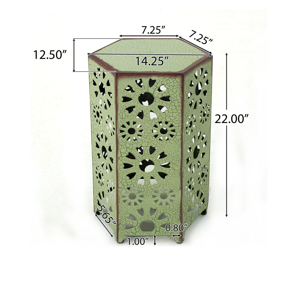 14" Hexagon Iron Side Table I398