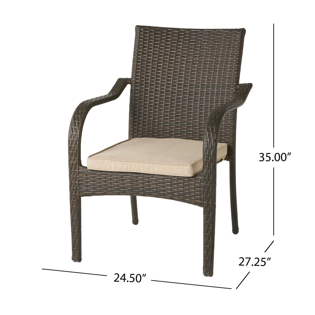 Outdoor Wood and Wicker 8 Seater Dining Set A702043