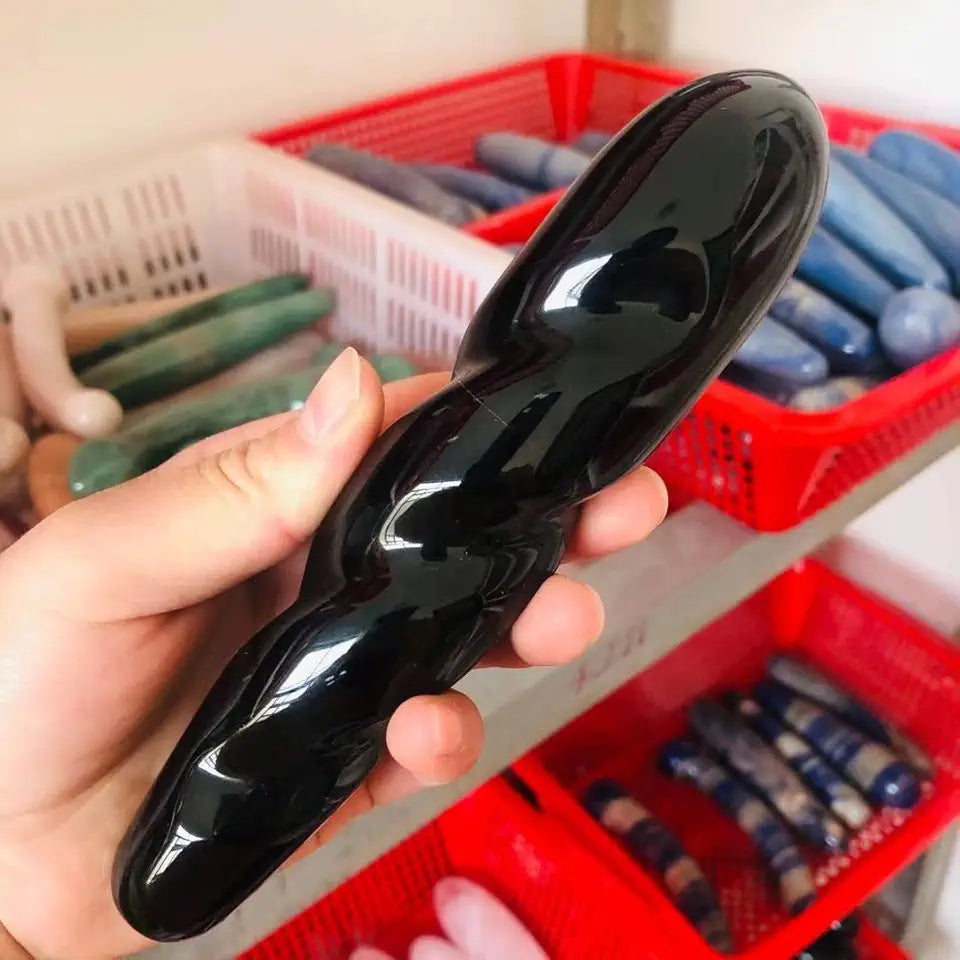 Black Obsidian Quartz Massage Wand B410982