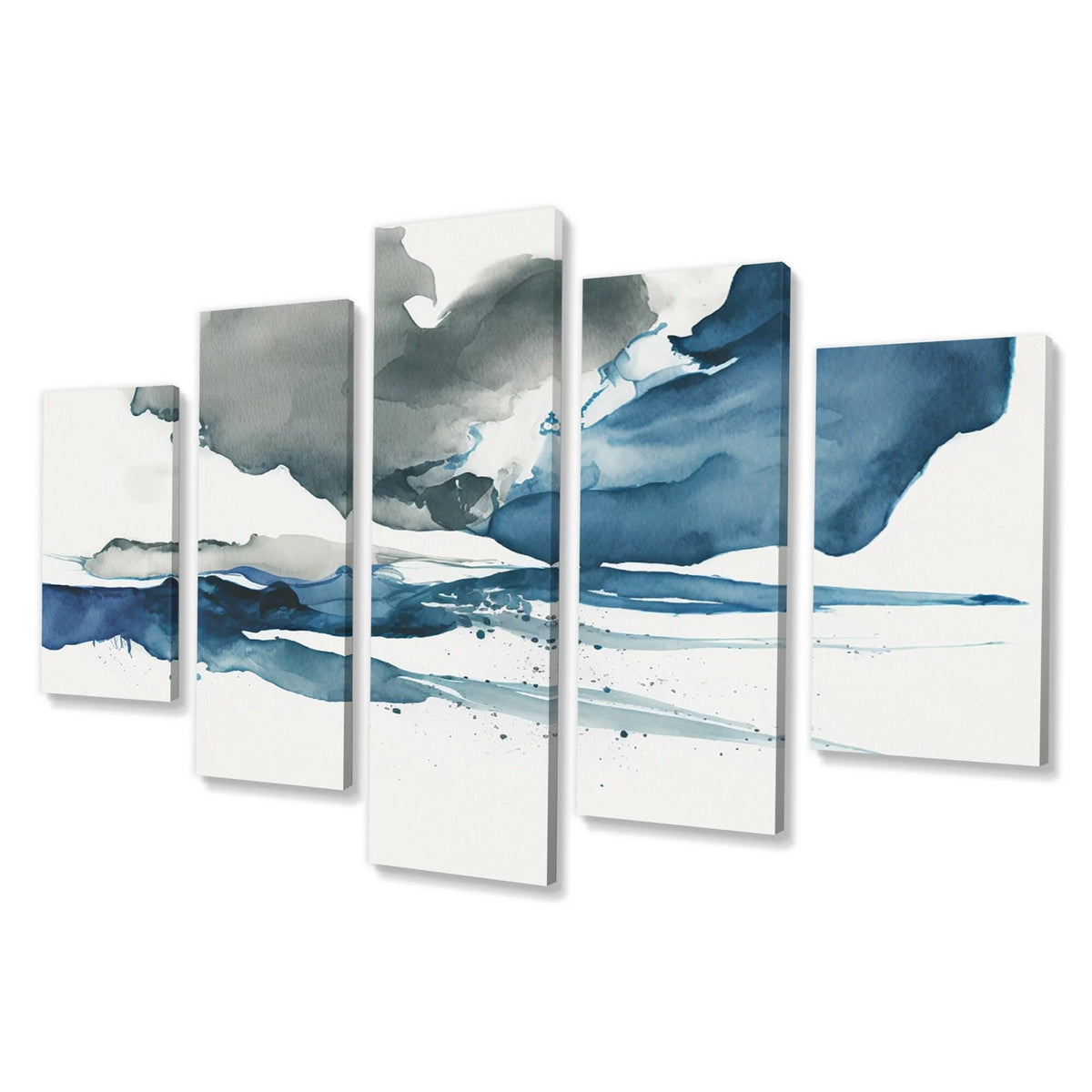 Abstract Liquid Ink Multipanel Wall Decor 48 In. Wide X 28 In. High A6898