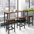 4 Piece Counter Height Dining Table Set with 3 PU Stools F652415