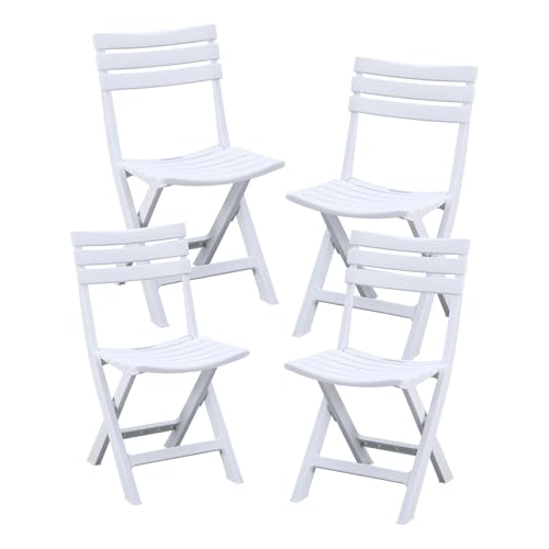 Folding Plastic Chairs 4 Pack White Q75180