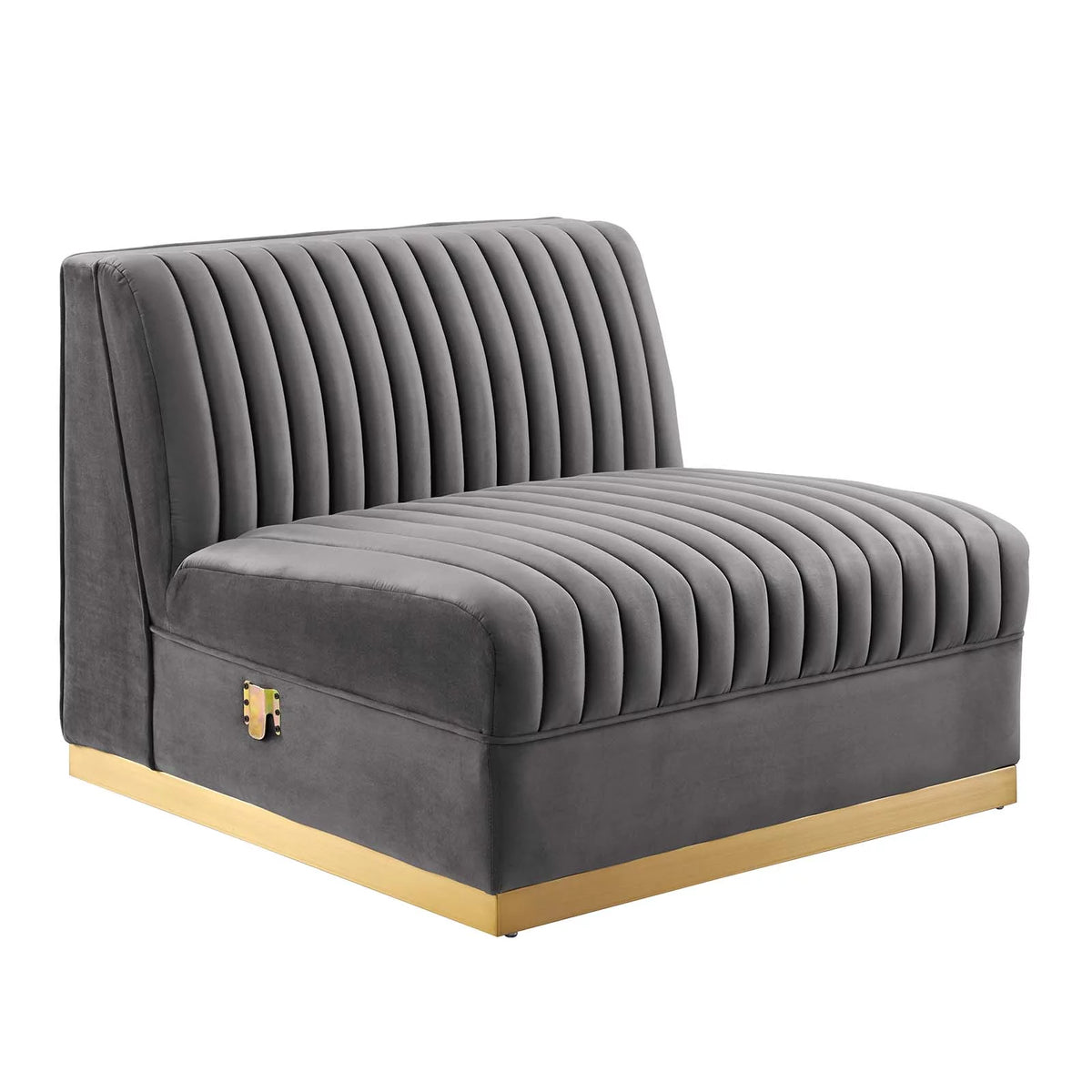 Gray Velvet 6-Piece Modular Sectional Sofa P808675