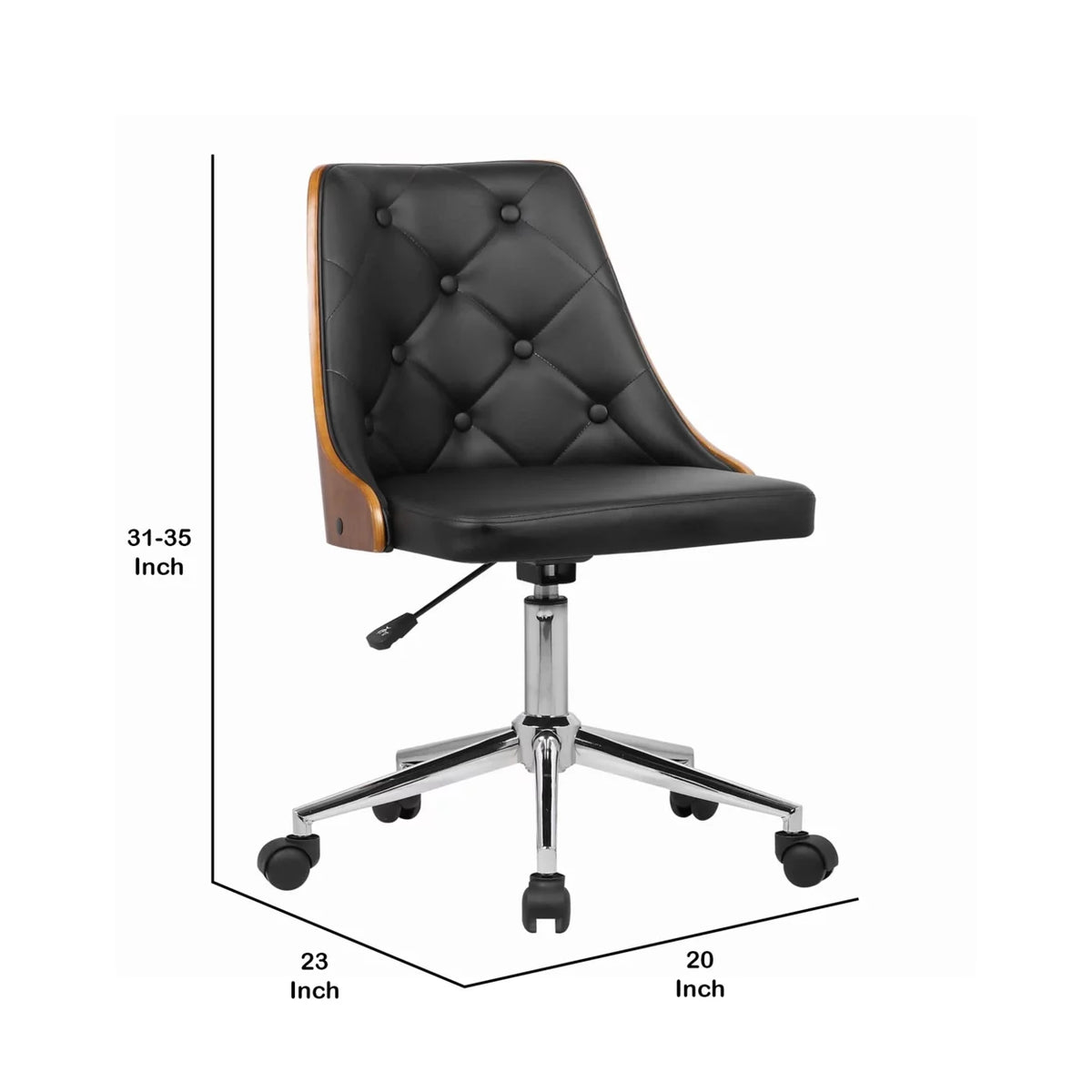 Brown and Black Adjustable Tufted Office Chair E927