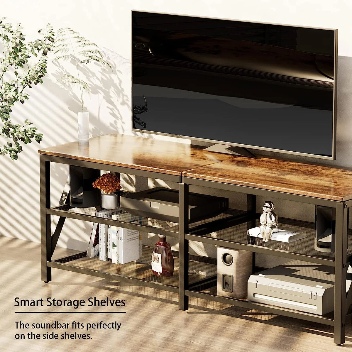 60 65 Inch 3-Tier TV Stand with Metal Frame R439589
