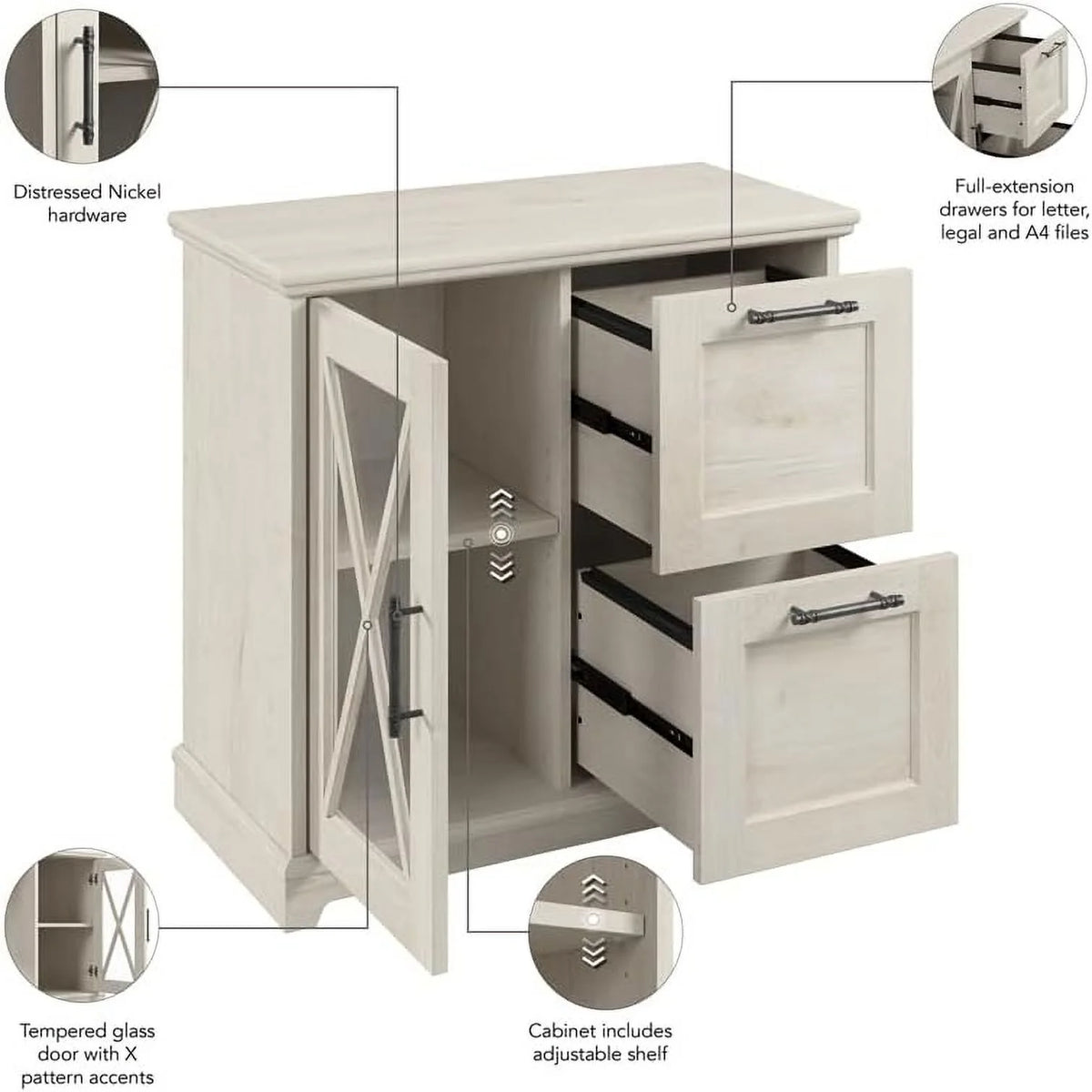 Lateral File Cabinet With Shelves P9288