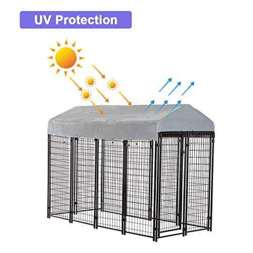 8 x 4 x 6 ft Heavy Duty Metal Dog Kennel Y289
