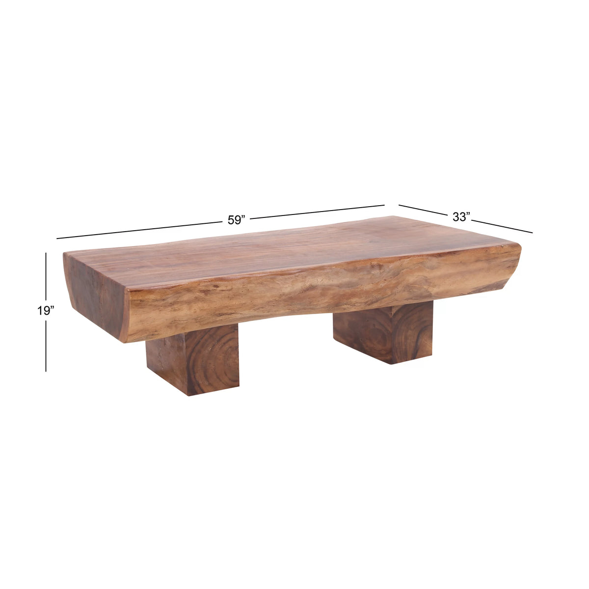 Brown Wood Live Edge Coffee Table S92823