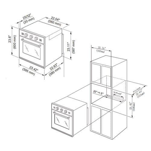 24 in. 2.3 Cu. ft. Single Gas Wall Oven H870