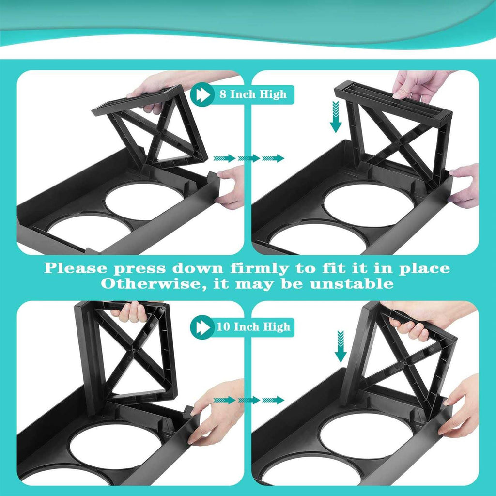Adjustable Elevated Dog Bowl Stand with Slow Feeder Bowl L771029