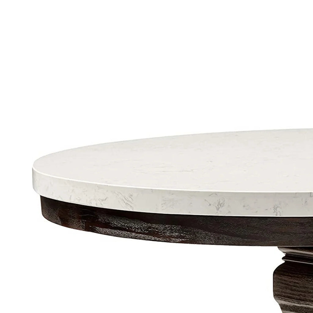 Dining Table with Marble Top and Pedestal Base M4520