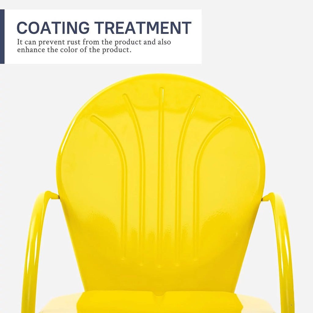 3 Piece Yellow Metal Patio Bistro Set L74563