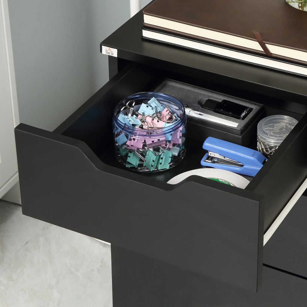 3 Drawer Black Mobile File Cabinet I287