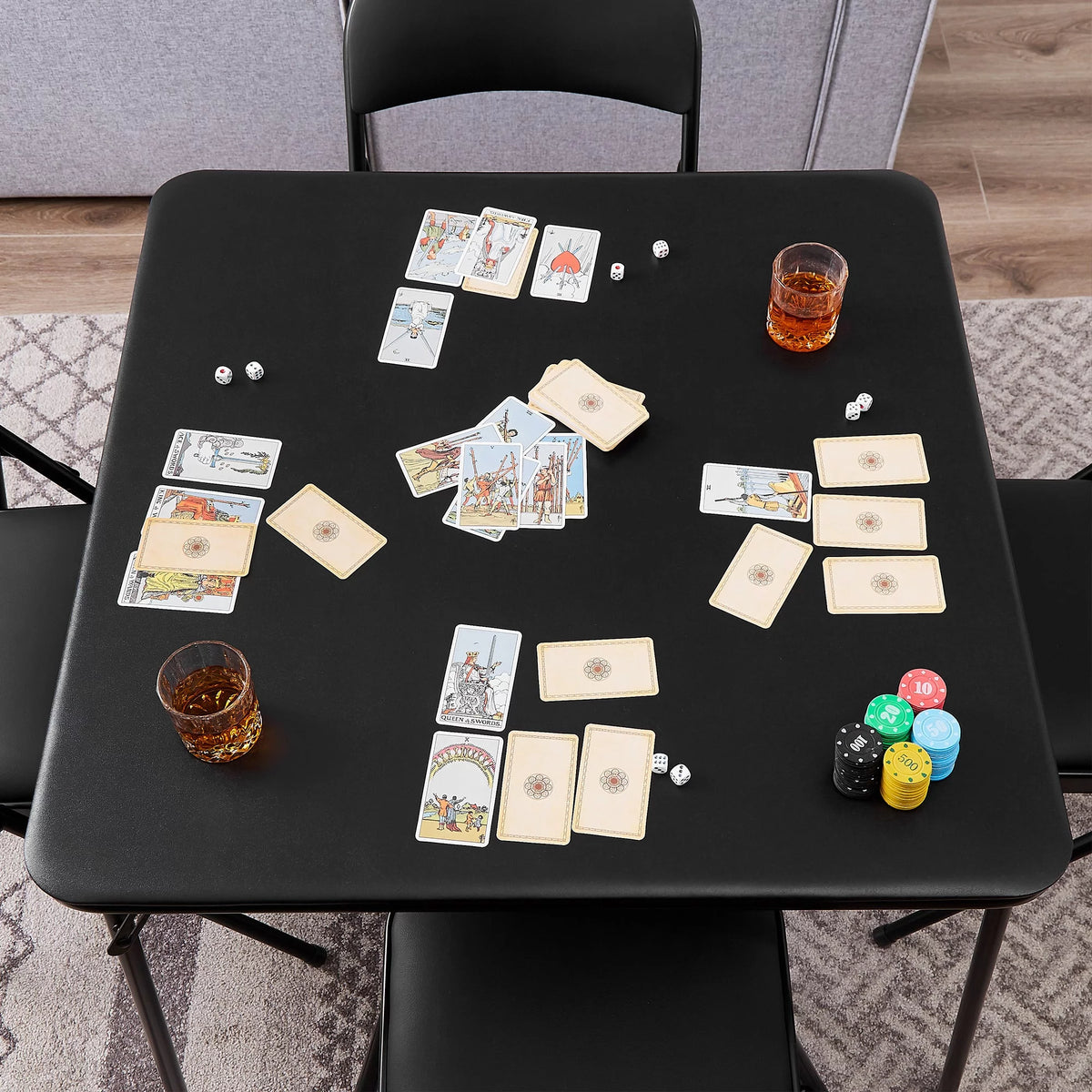 Folding Square Table Black W198