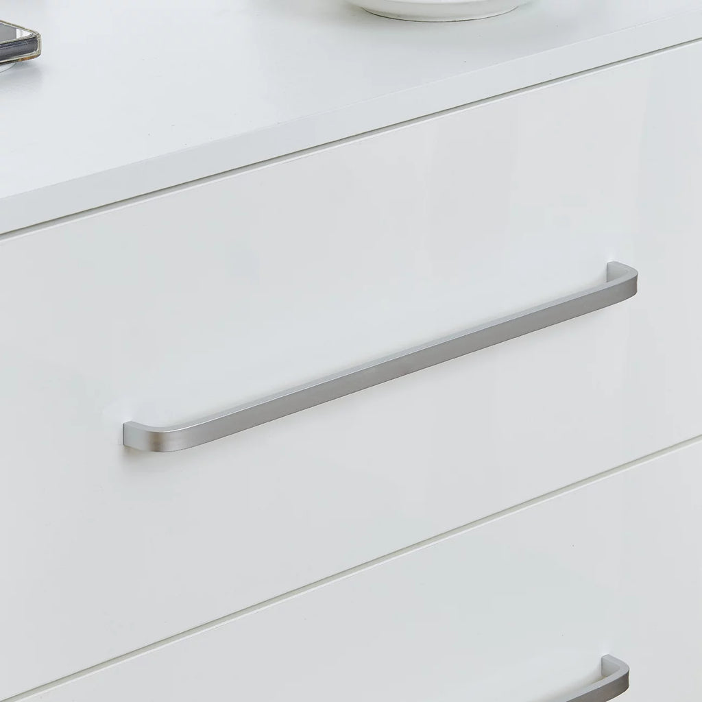White High Gloss End Table with Charging Station and Storage Drawer U68501