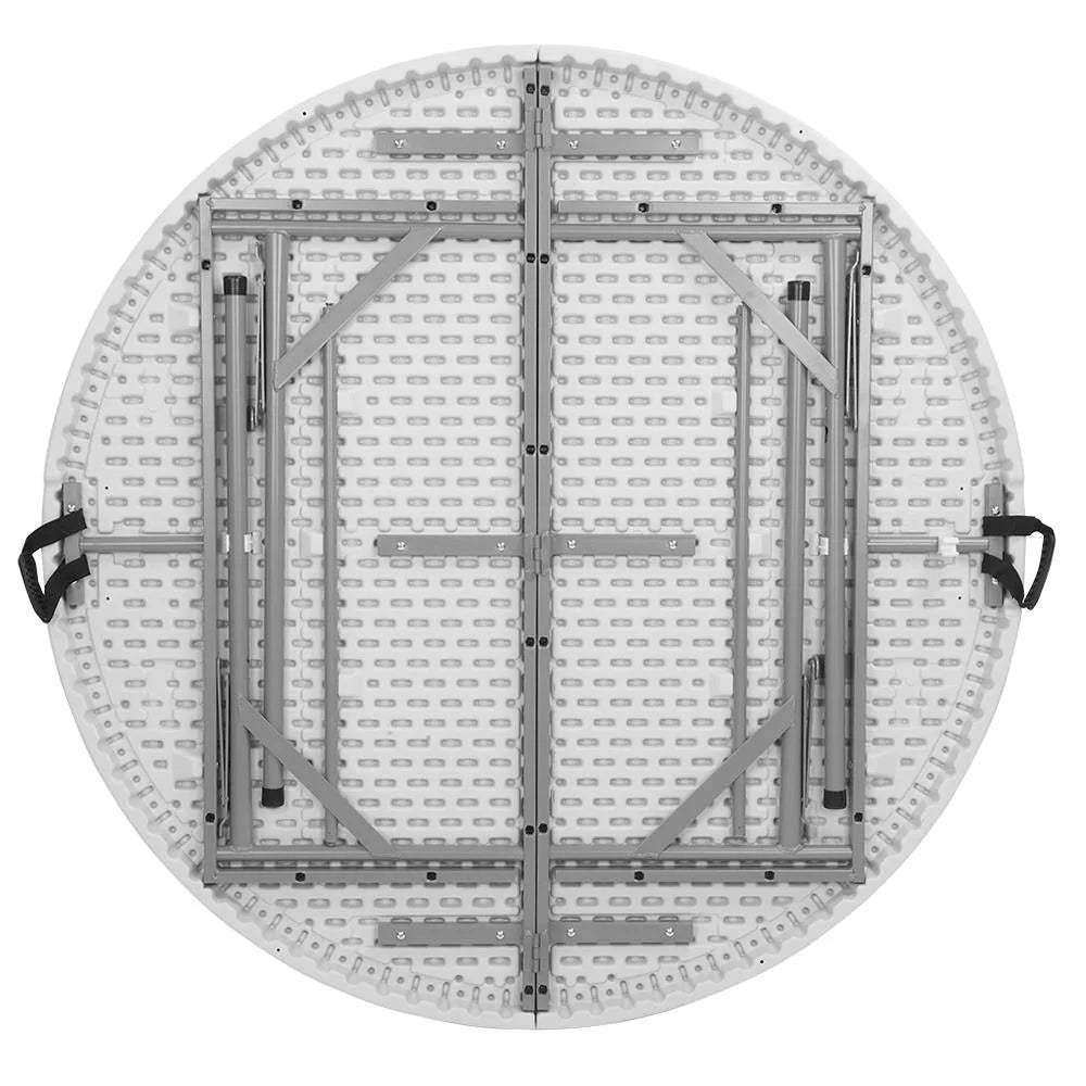 48in Portable Folding Table Round Plastic Steel Z2213