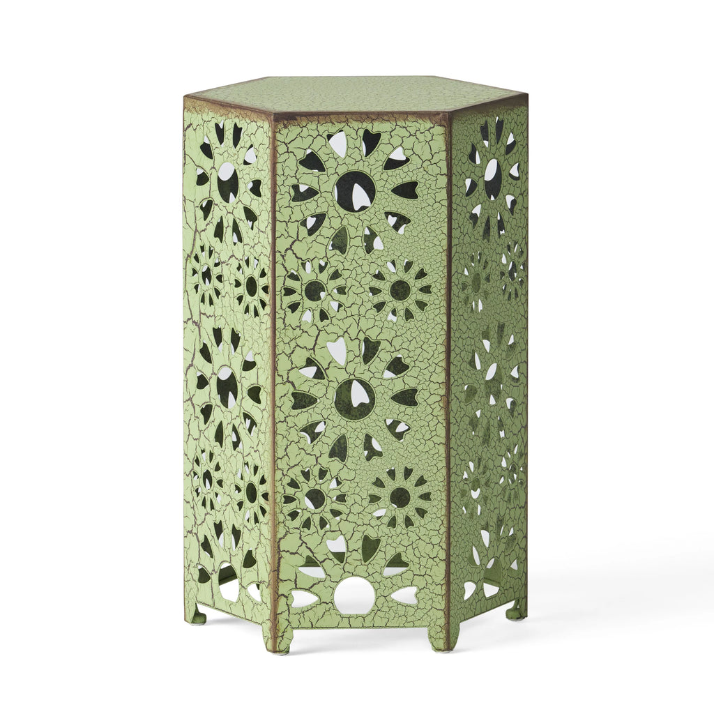 14" Hexagon Iron Side Table I398