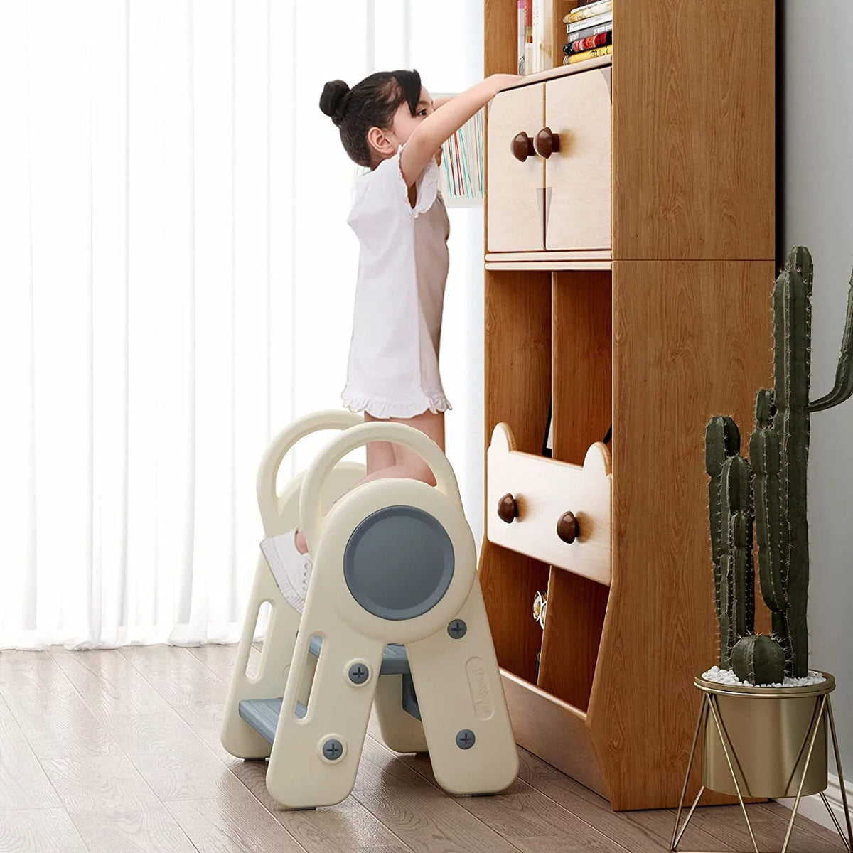 Foldable Toddler Step Stool Blue V328667