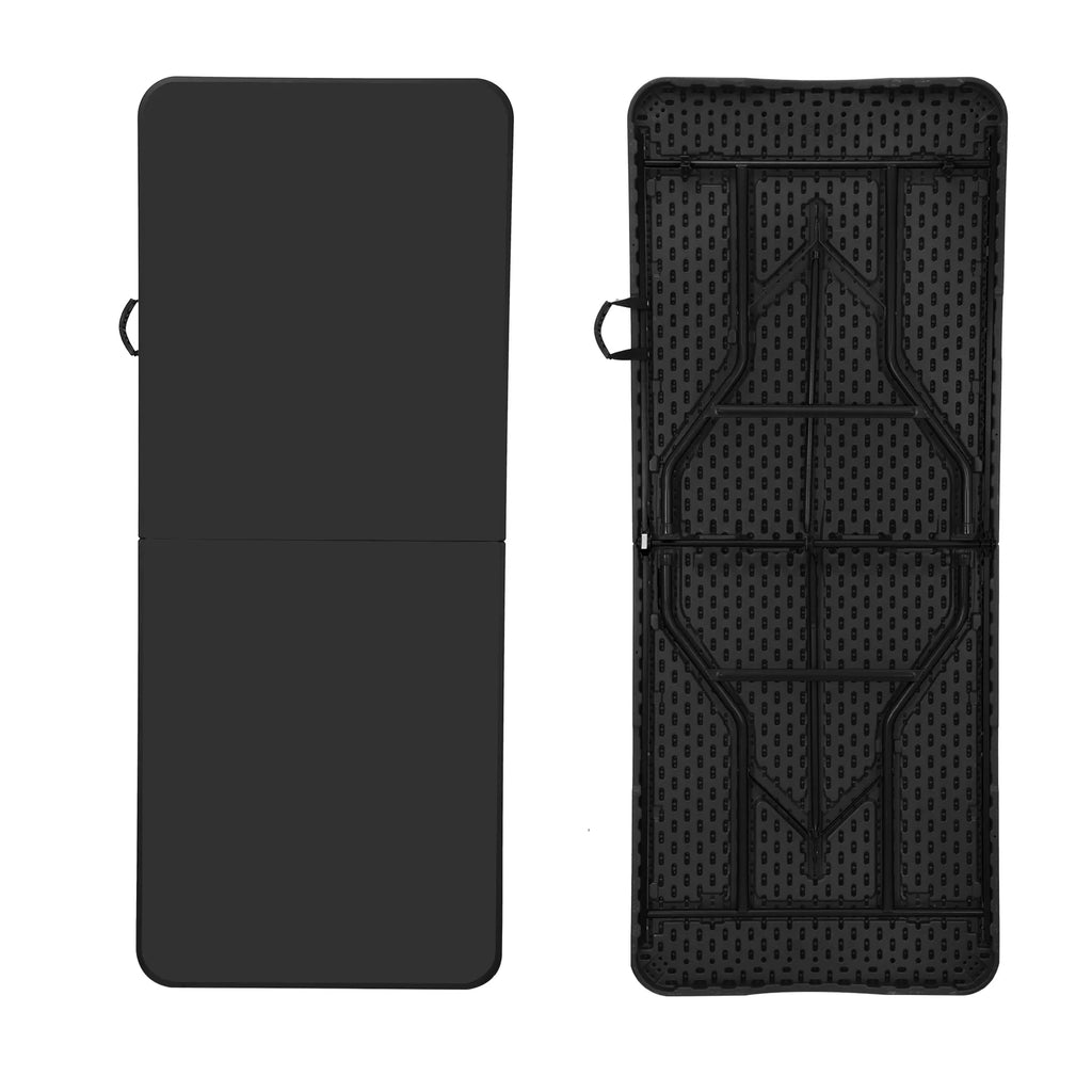 6 ft Rectangular Black Plastic Folding Table I7104