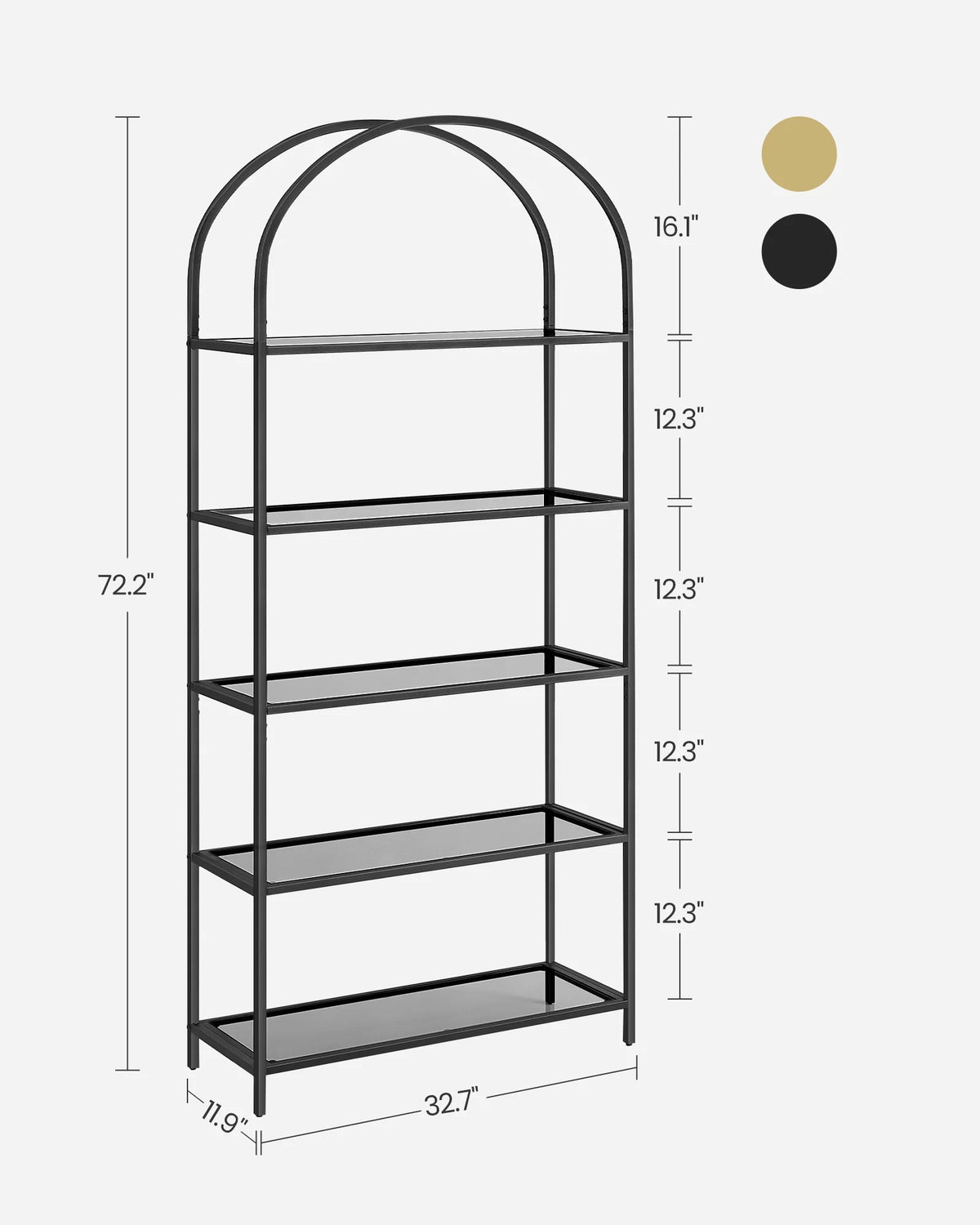 5-Tier Metal Bookcase R50331