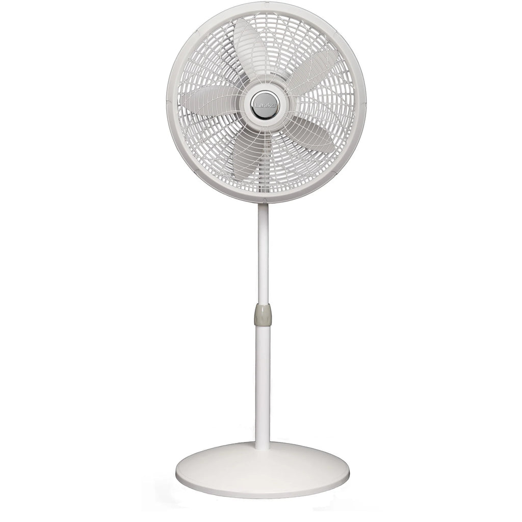 18" Oscillating 3-Speed Pedestal Fan, White Y49209