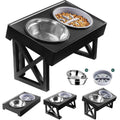 Adjustable Elevated Dog Bowl Stand with Slow Feeder Bowl L771029