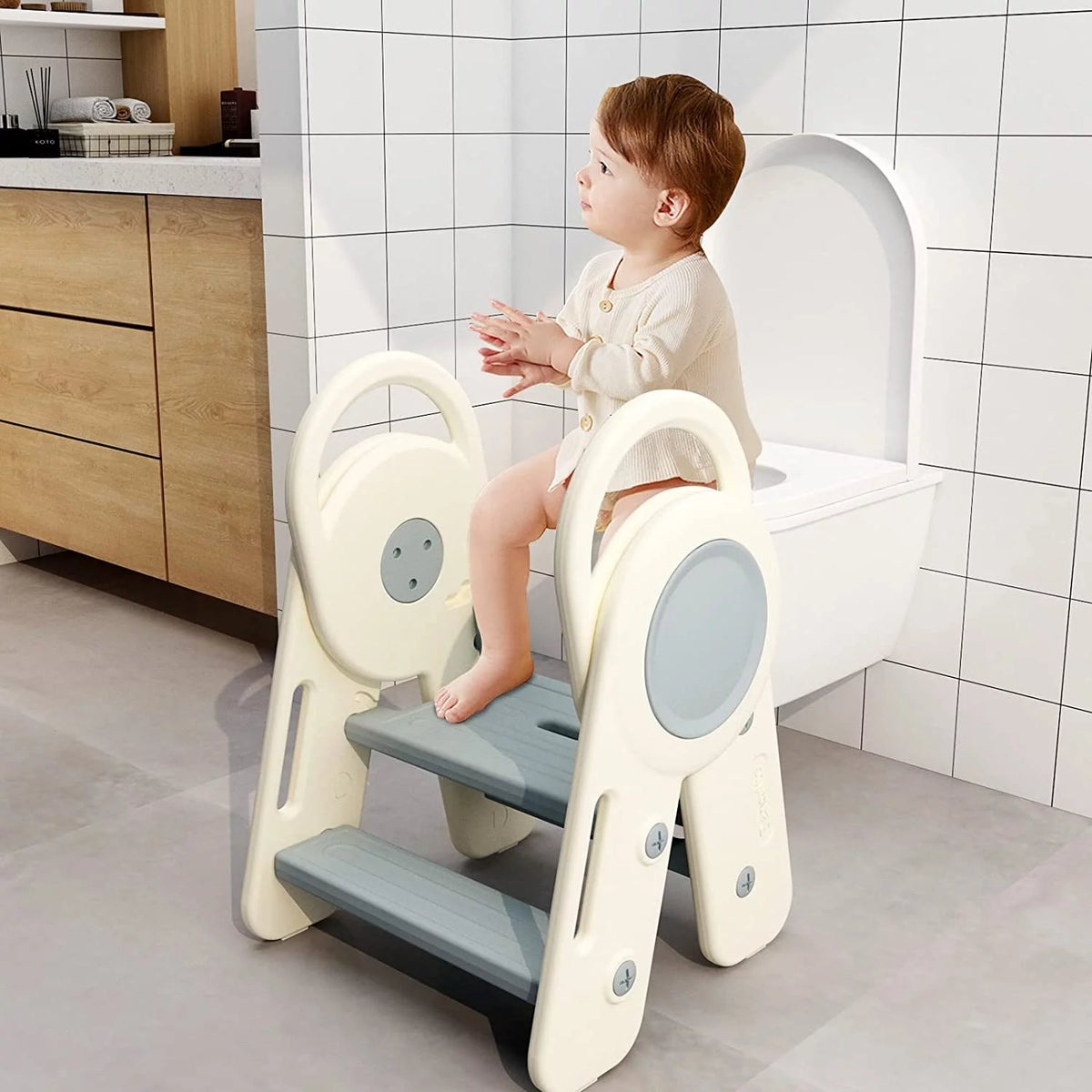 Foldable Toddler Step Stool Blue V328667