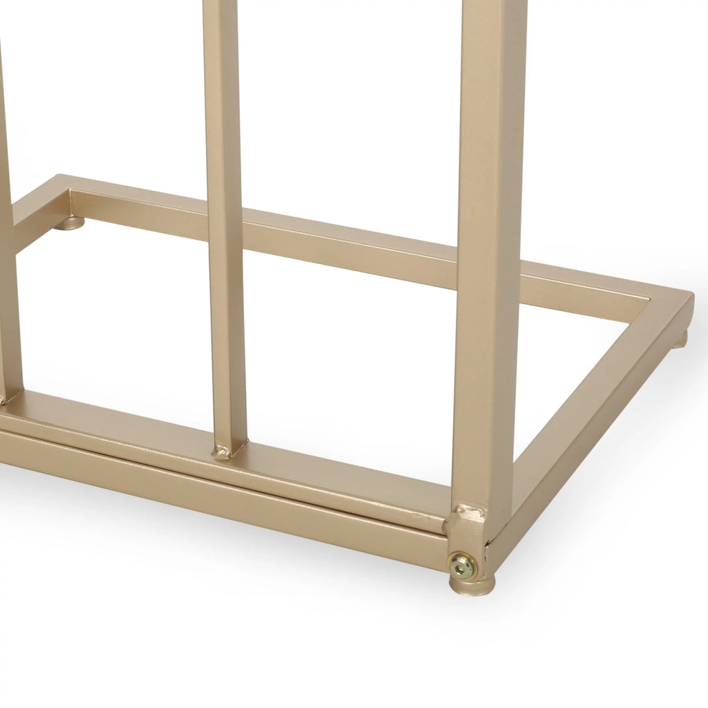 Set of 2 Champagne Gold White C Side Table B93529