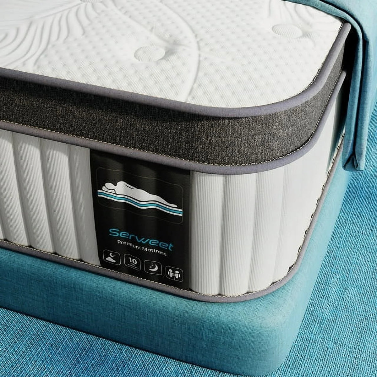 Full Size 10 inch Hybrid Mattress, Memory Foam Pillow Top C4516
