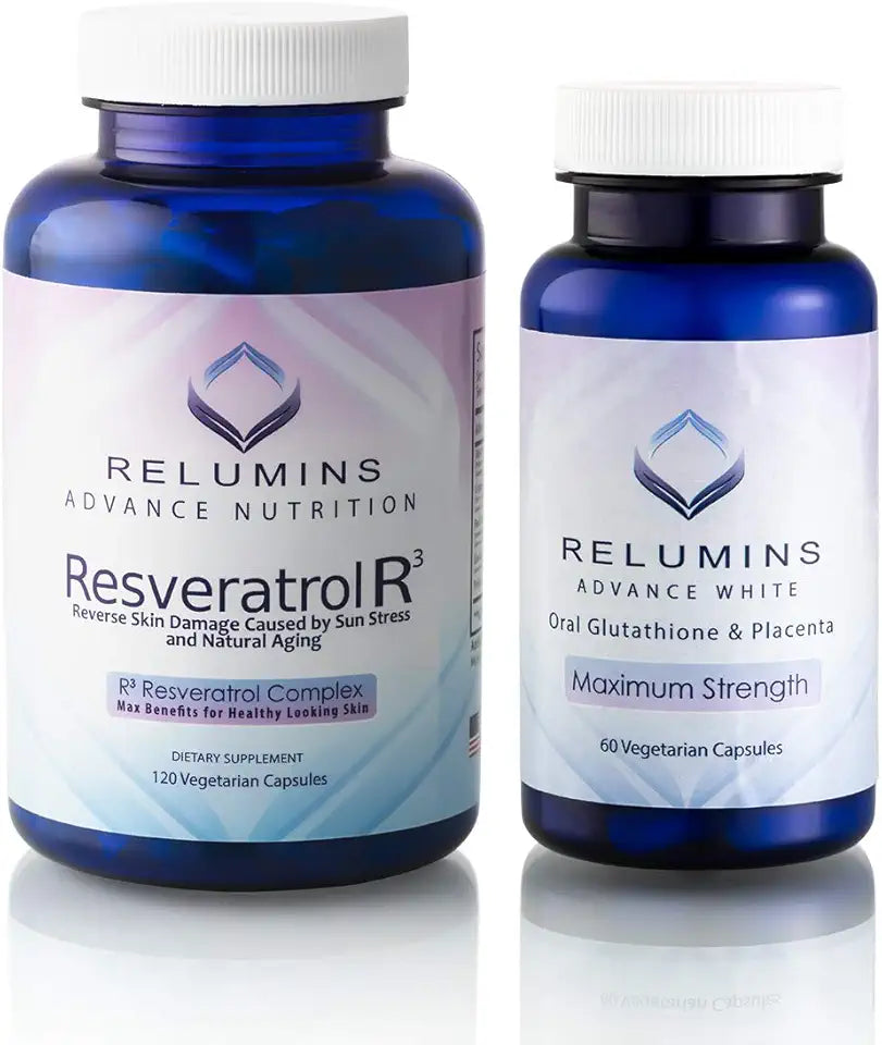 Glutathione with Rose Hips 60 Capsules & Resveratrol 120 Capsules K7359