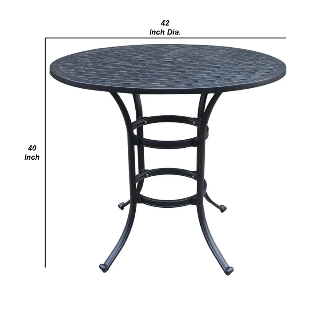 42" Aluminum Round Bar Table with Umbrella Hole J48900